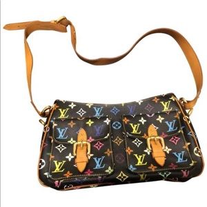Lv Monogram Muliticolor Black Calfskin Leather Crossbody Bag